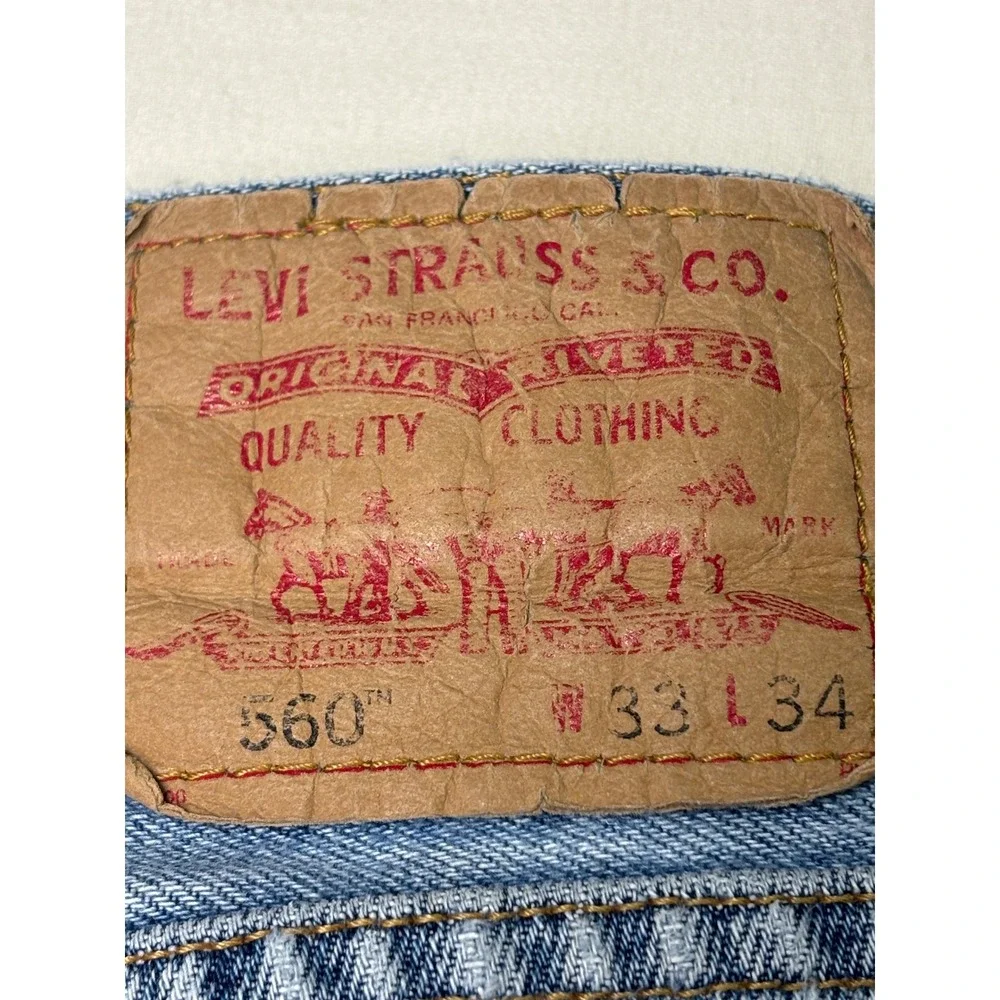 Levis 560 Comfort Fit Jeans Mens W33 L34‎ Light Wash Denim Blue